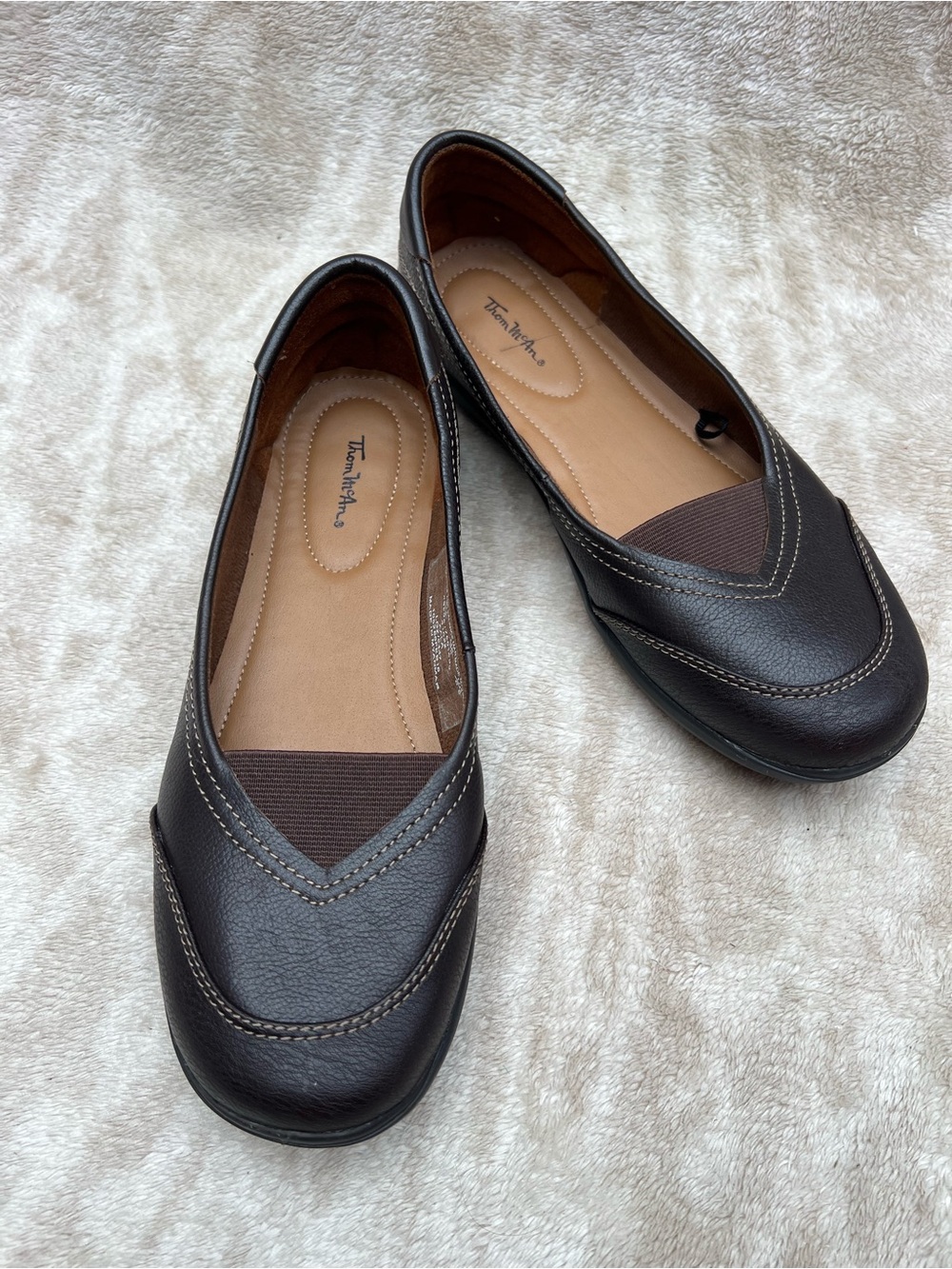 Thom McAn Brown Slip-On Ballet Flats